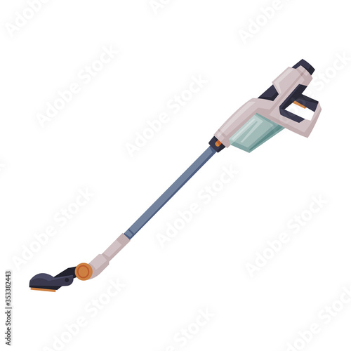 Handheld Stick Vacuum Cleaner, Household Appliance Flat Style Vector Illustration on White Background