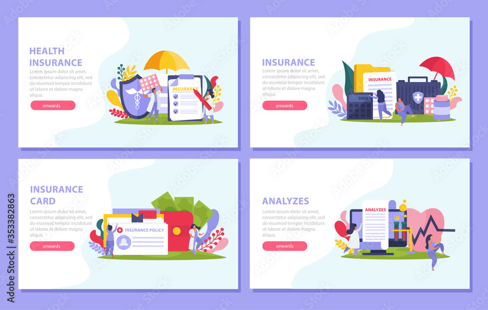 Health Insurance Concept Icons Set Health Insurance Concept Icons Set