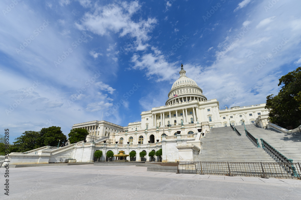 U.S. Capitol Building in wide-angle - Washington D.C. United States of America