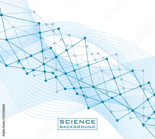 white science background with lines structures