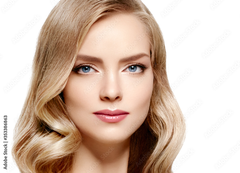 Woman with Blonde hair beauty female natural make up Woman with Blonde hair beauty female natural make up