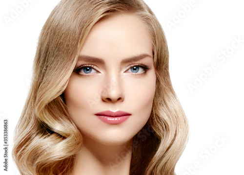 Woman with Blonde hair beauty female natural make up