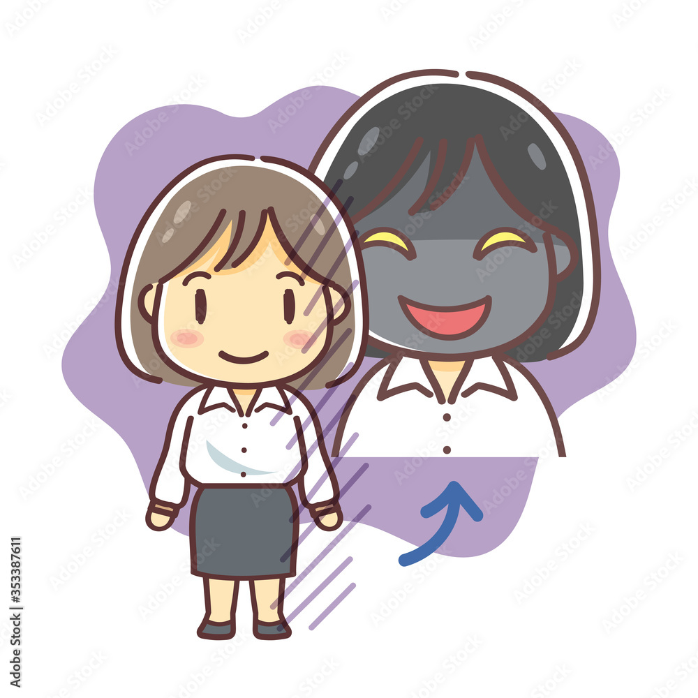 裏の顔がある女性のイラスト サイコパス シャツ Stock Vector Adobe Stock