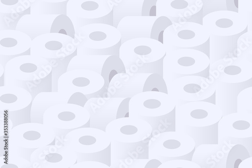 Toilet paper seamless pattern. Repetitive vector pattern of toilet paper rolls.