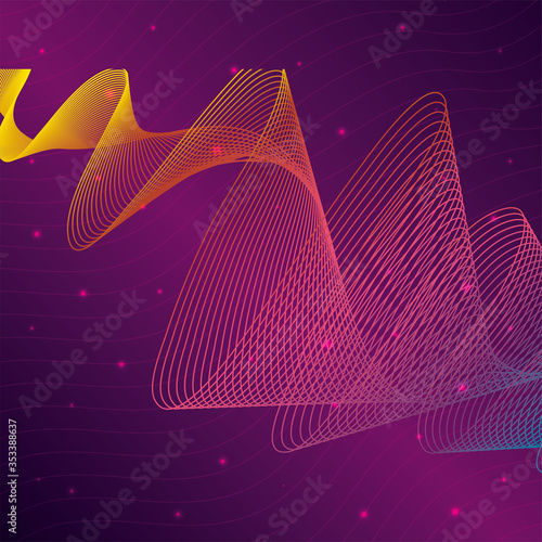 black waves sound pink background