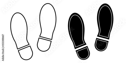 footprint outline shoes icon
