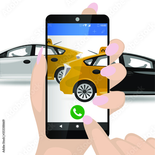 Call taxi service online via phone
