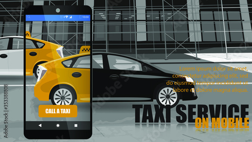 Search application taxi service from a mobile phone.