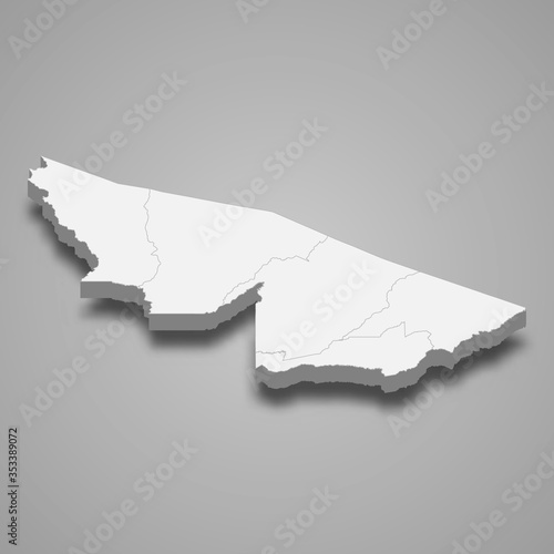 Acre 3d map state of Brazil Template for your design