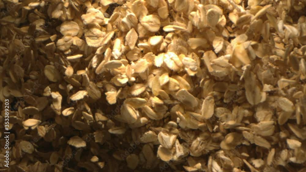 Oats are Tossed in the Air in Slow Motion Oats are Tossed in the Air in Slow Motion