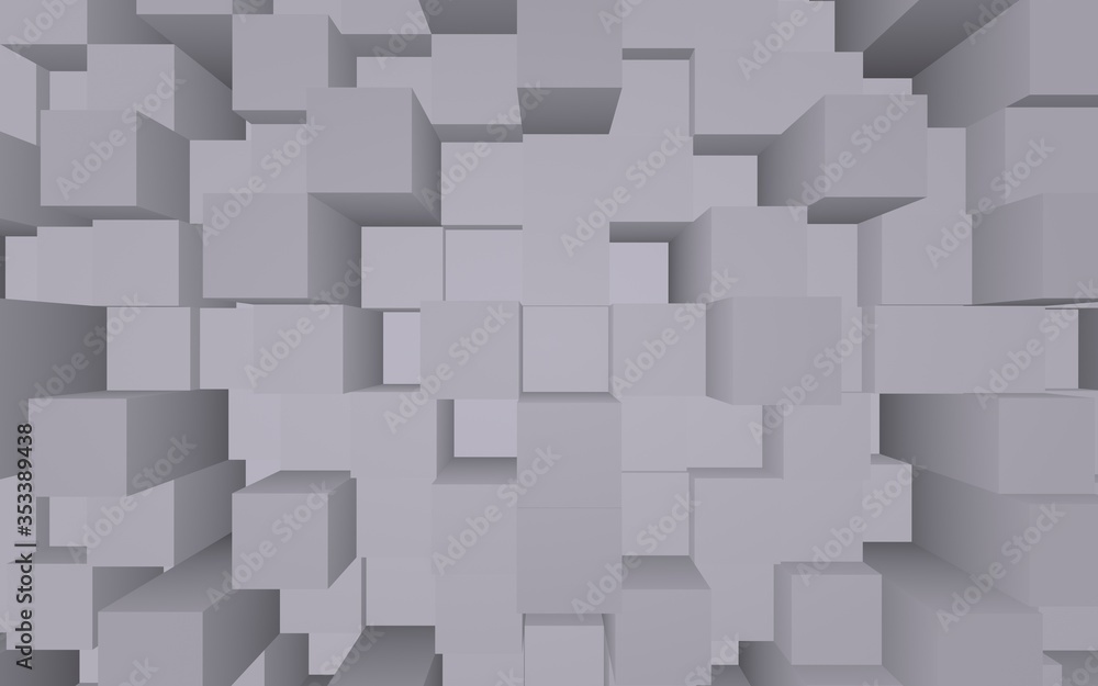Abstract gray elegant cube geometric background. Chaotically advanced rectangular bars. 3D Rendering, 3D illustration Abstract gray elegant cube geometric background. Chaotically advanced rectangular bars. 3D Rendering, 3D illustration
