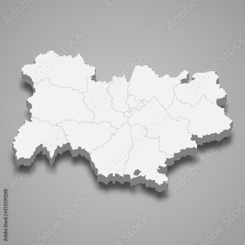 auvergne rhone alpes 3d map region of France Template for your design