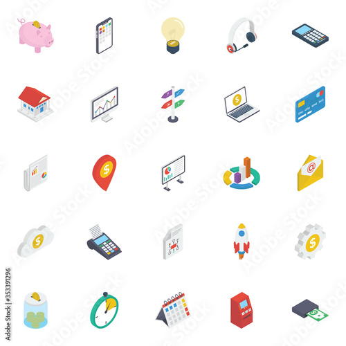 
Finance Isometric Icons Pack 
