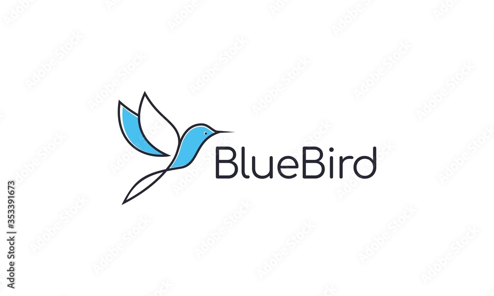 Creative and simple blue bird logo design vector on white background
Creative and simple blue bird logo design vector on white background