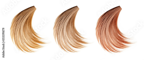 Fotografie Healthy, shiny hair on a white background