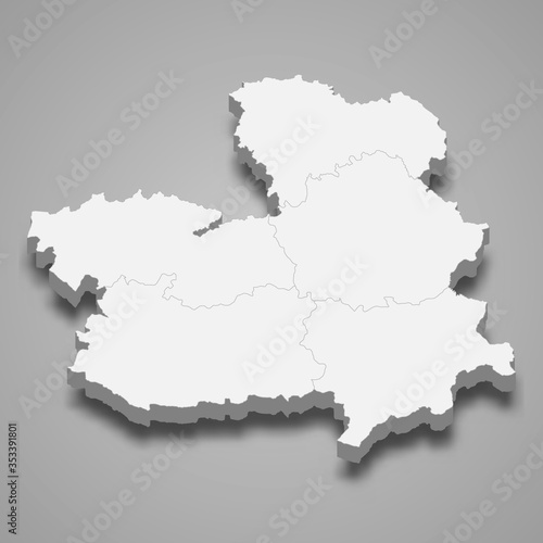 castiilla la mancha 3d map region of Spain Template for your design