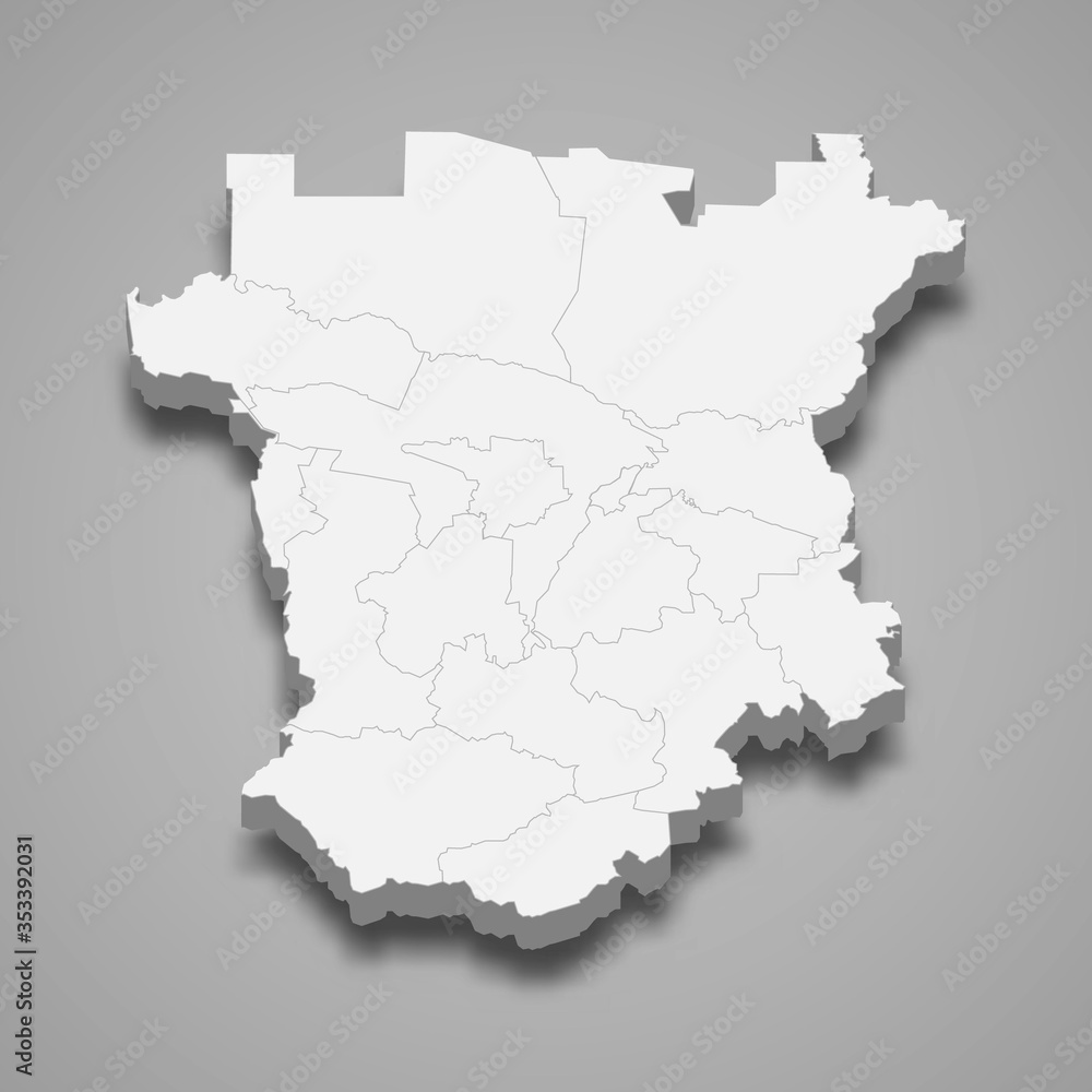 3d map region of Russia Template for your design 3d map region of Russia Template for your design