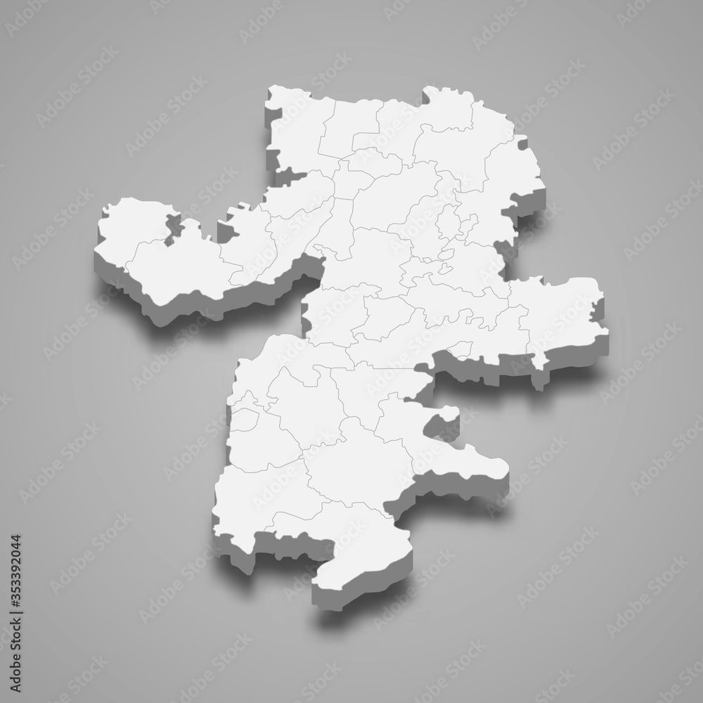 3d map region of Russia Template for your design