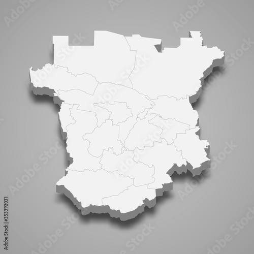3d map region of Russia Template for your design