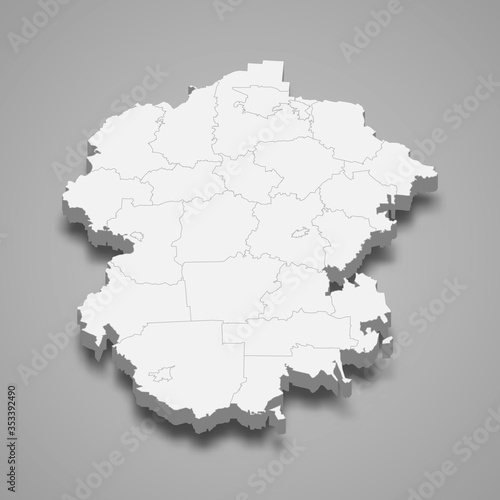 chuvashia 3d map region of Russia Template for your design