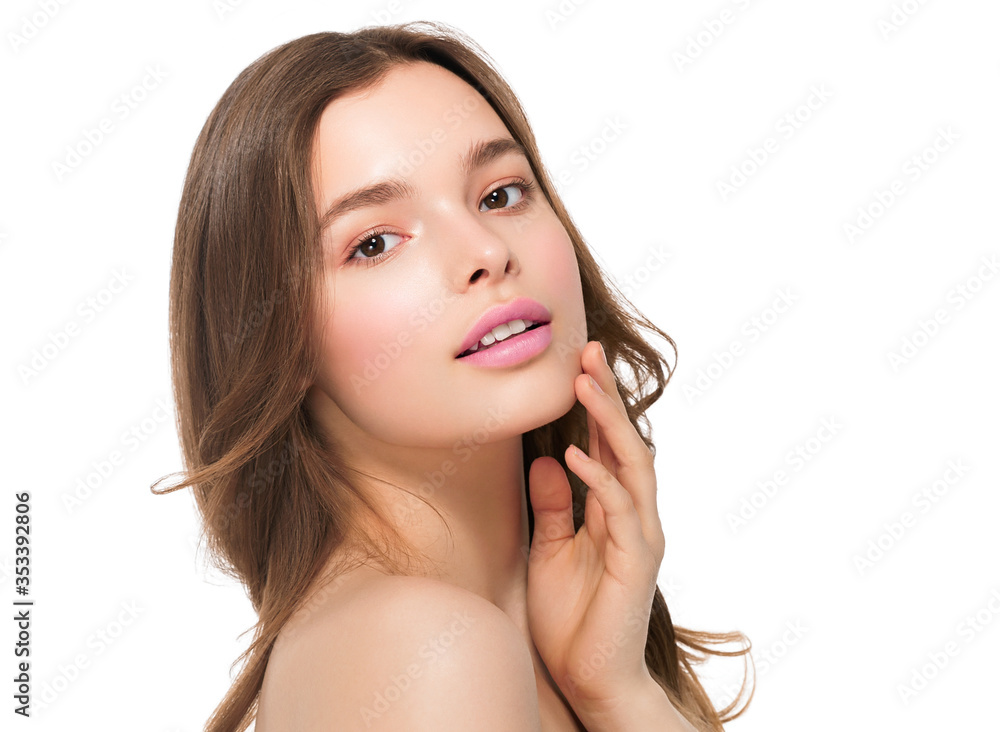 Fashion natural make up woman clean skin beauty portrait Fashion natural make up woman clean skin beauty portrait