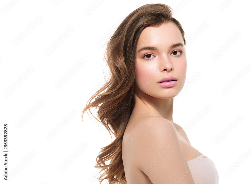 Fashion natural make up woman clean skin beauty portrait Fashion natural make up woman clean skin beauty portrait