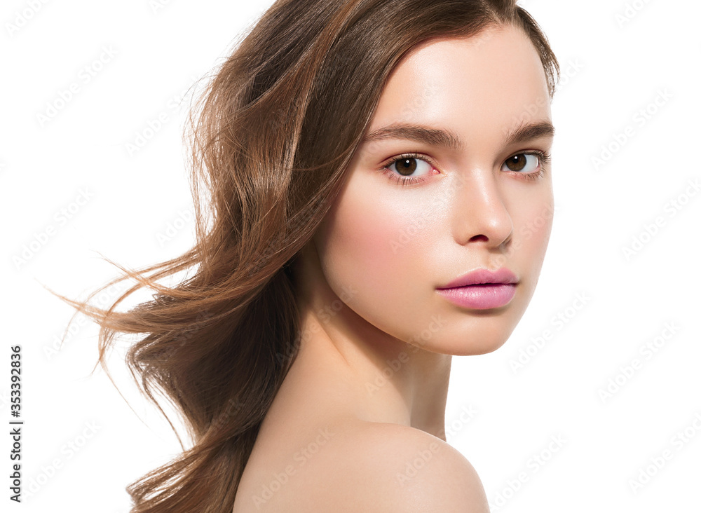 Fashion natural make up woman clean skin beauty portrait Fashion natural make up woman clean skin beauty portrait