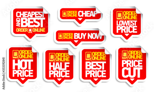 Order online price tags stickers set - cheapest and best, buy now, price cut and best price