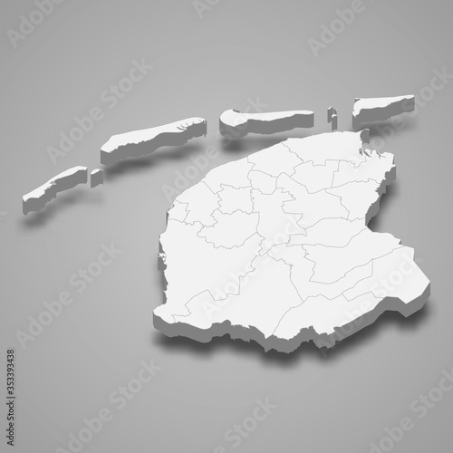 friesland 3d map province of Netherlands Template for your design photo
