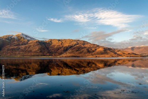 autumn reflections on a still Loch Linnhe, Lochaber