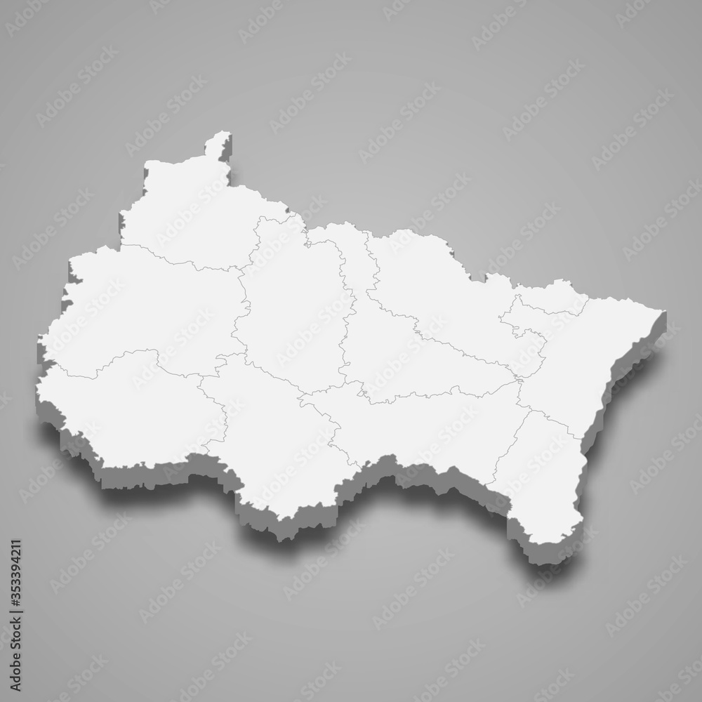Grand Est 3d map region of France Template for your design