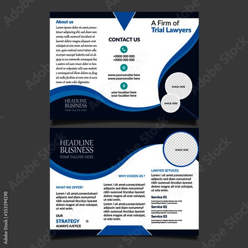 law firm tri fold brochure template design