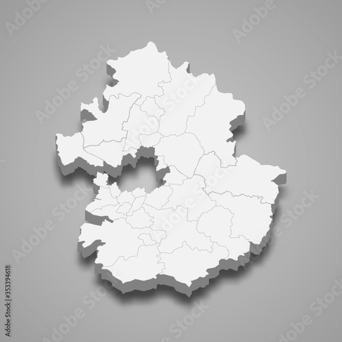 gyeonggi 3d map region of South Korea Template for your design