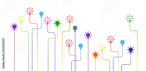 lampadina, idea, colori, creatività, idee