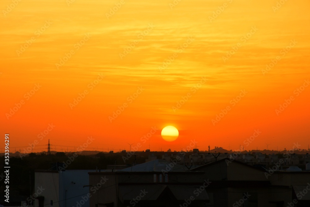 Obraz premium Sunrise in the morning at Kutch, Gujarat, India