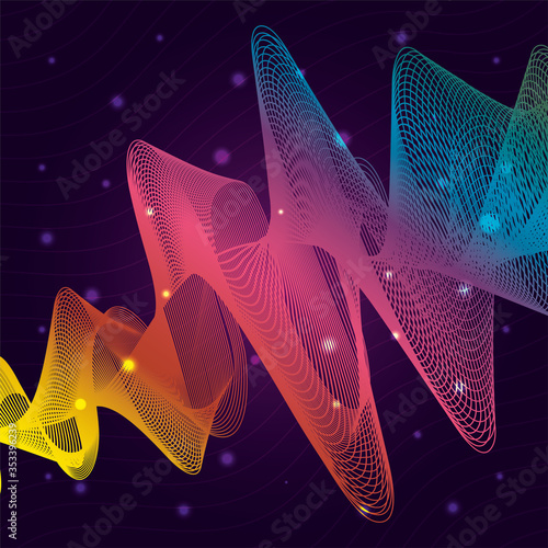 black waves sound blue background
