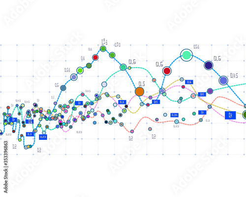 Abstract background with color infographic and big data visualization. Futuristic analytical color lines design. Social network or business concept. Big data.