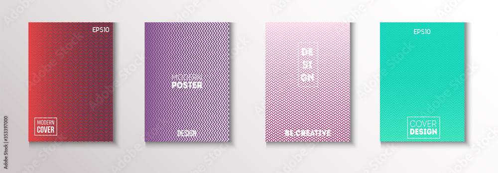 Folded Minimal Cover Vector Set. Funky Magazine Page. Modern Flyer Folded Minimal Cover Vector Set. Funky Magazine Page. Modern Flyer