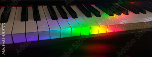 Colorful Piano Keys Background