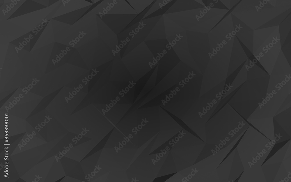 Black abstract background. Lowpoly backdrop. Gloomy crumpled paper. 3D illustration Black abstract background. Lowpoly backdrop. Gloomy crumpled paper. 3D illustration