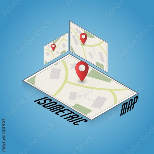 Isometric map in three projections with a pointer