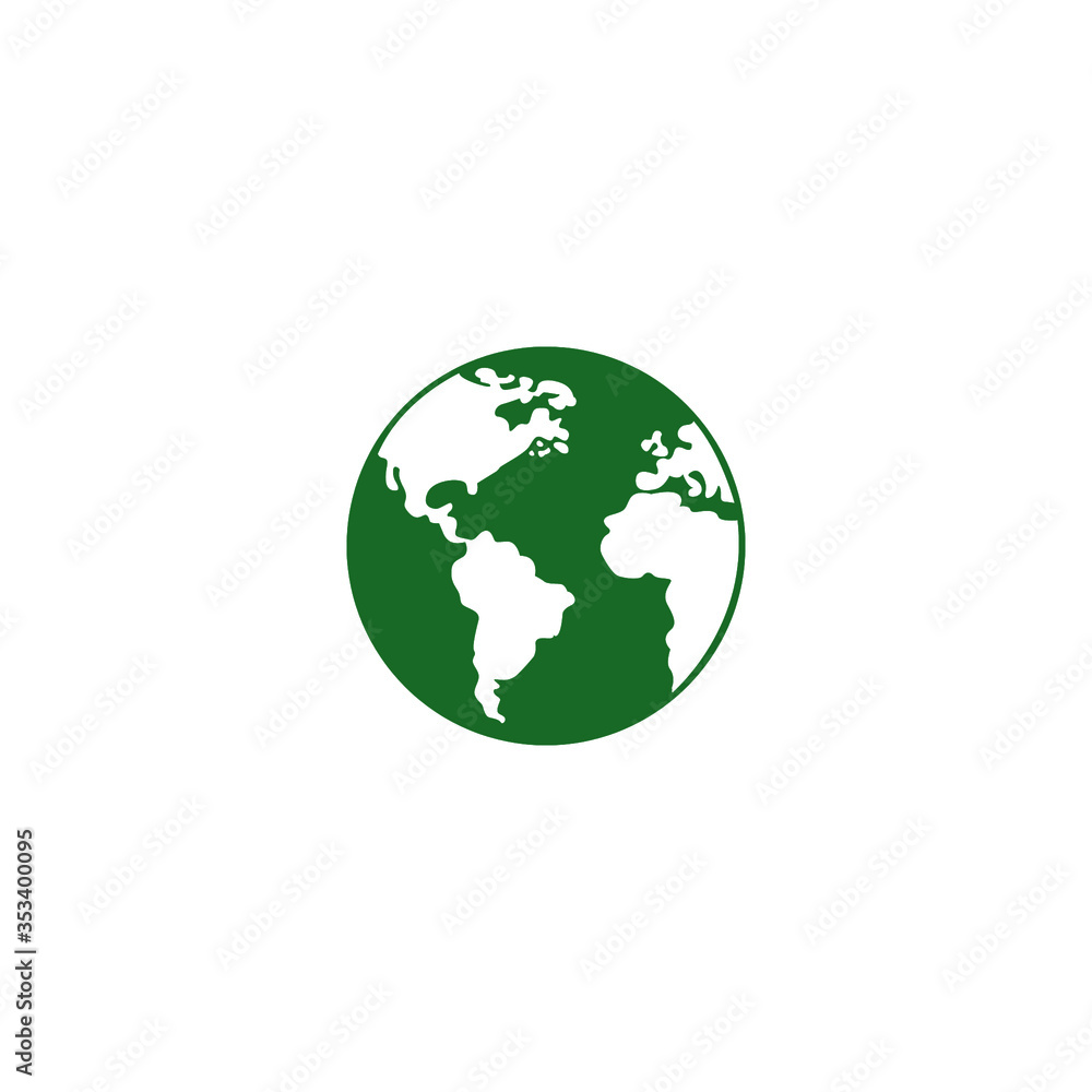 World planet icon vector.Earth symbol.Globe sign.Map of world illustration