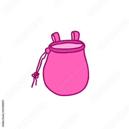 climbing chalk bag doodle icon