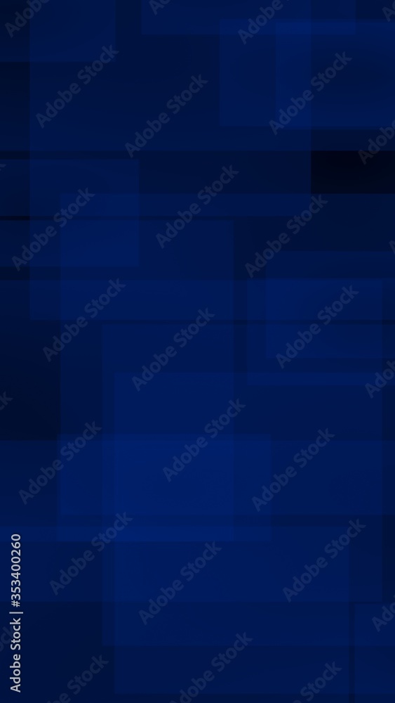 Fototapeta premium Dark blue background. Blue backdrop with transparent suares. Vertical orientation. 3D illustration