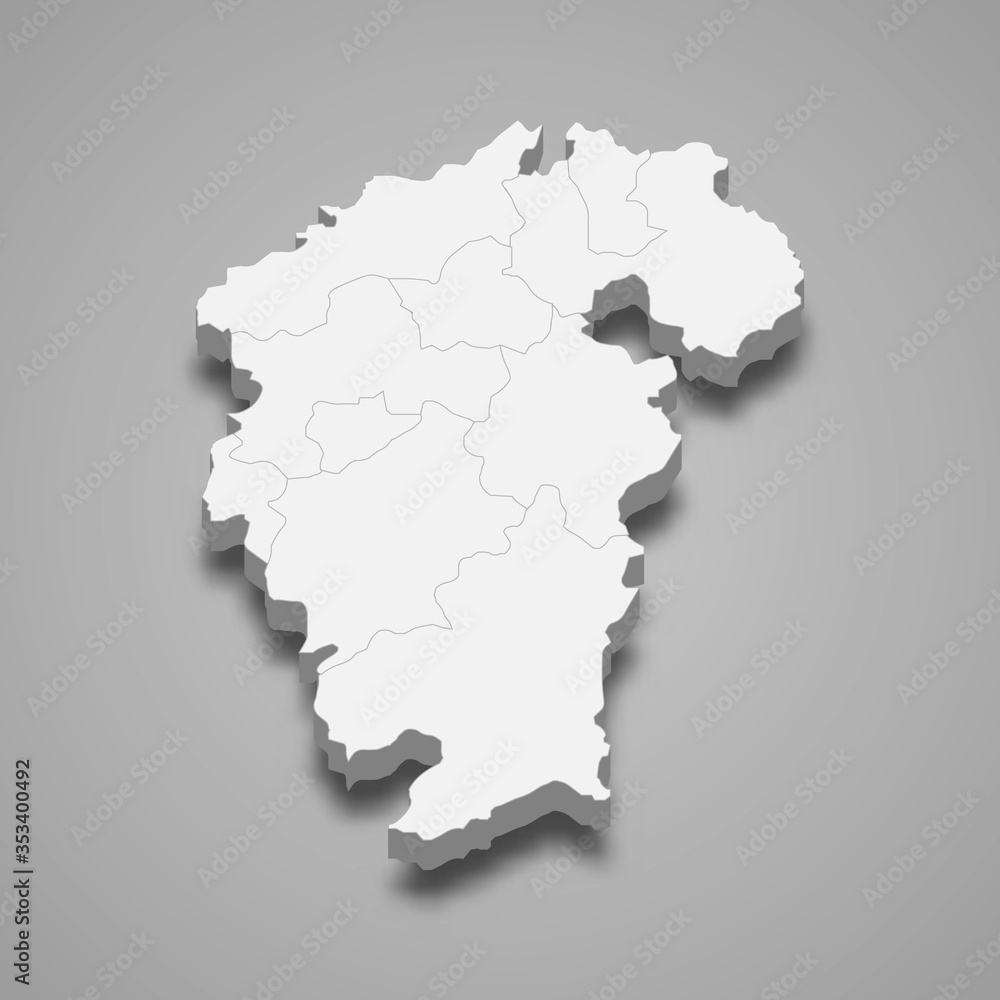 jiangxi 3d map province of China Template for your design jiangxi 3d map province of China Template for your design