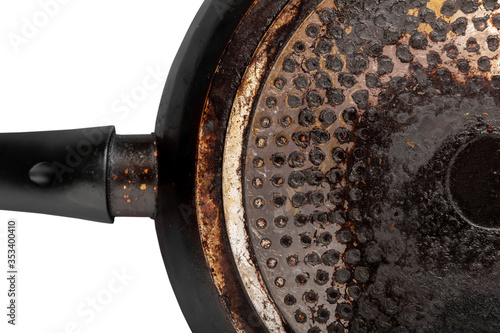 Old charred pan