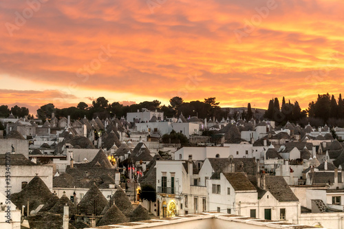 Photography Alberobello, town in Italy’s Apulia region, and its trulli, whitewashed stone hu