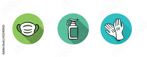 Sanitation accessories Icon - help during Coronavirus or COVID19