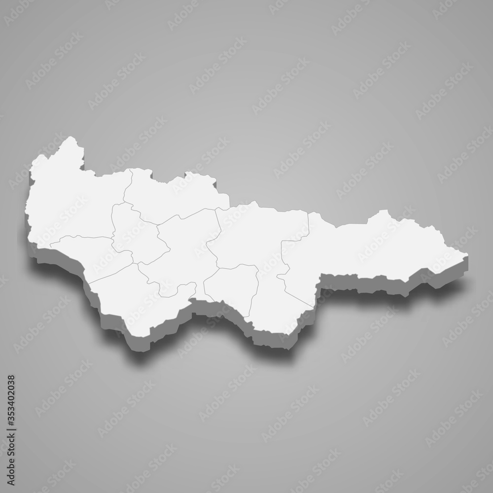 Yugra 3d map region of Russia Template for your design Yugra 3d map region of Russia Template for your design