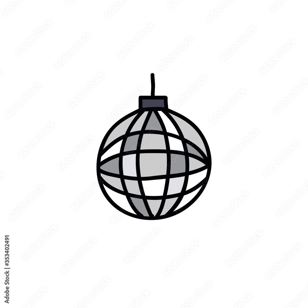 disco ball doodle icon disco ball doodle icon
